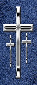 Silver 3 Crosses Shimmer Blue